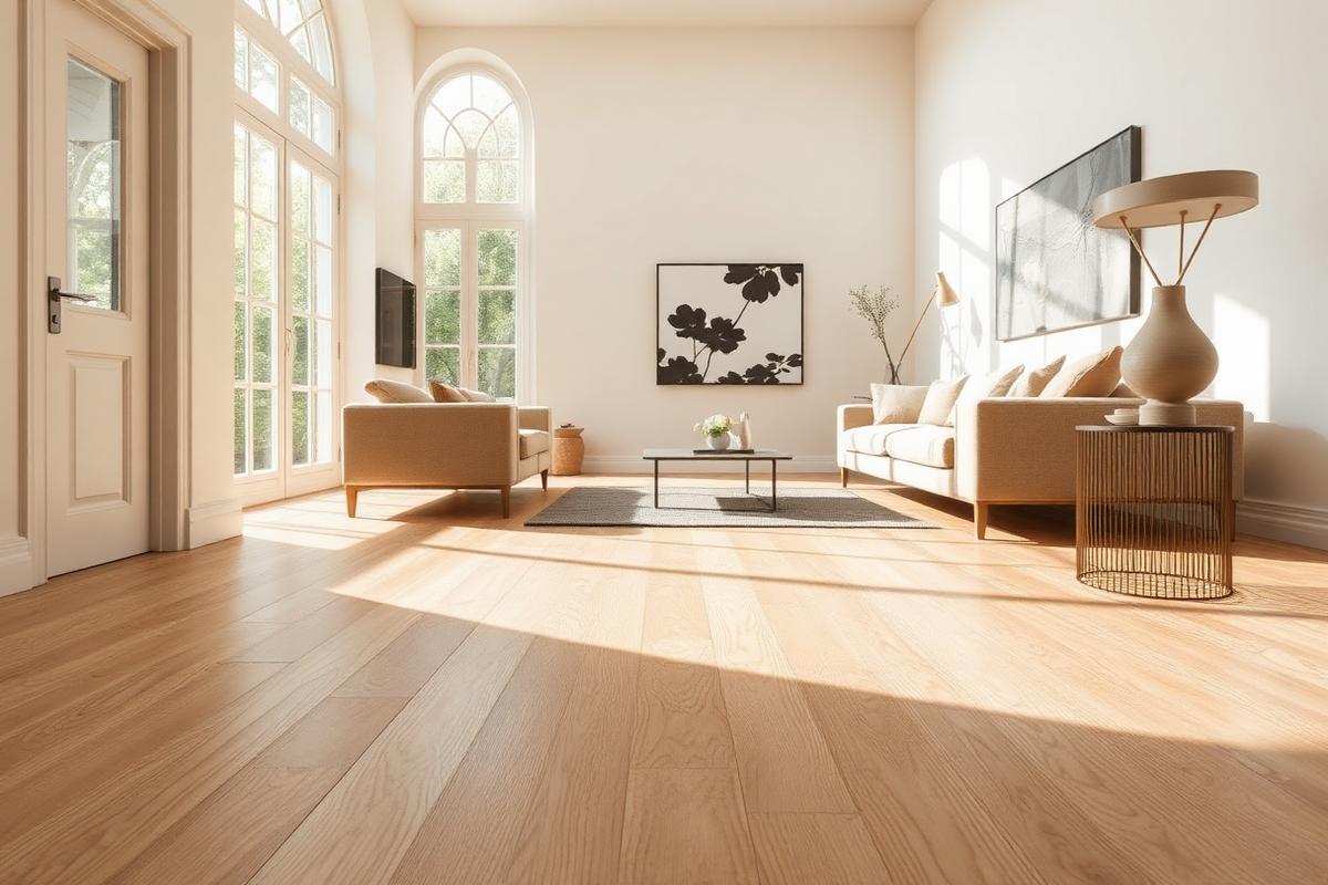 Bella Cera Villa Borghese II Gallipoli  pale blonde oak with warm wheat highlights double-smoked French Oak hardwood flooring