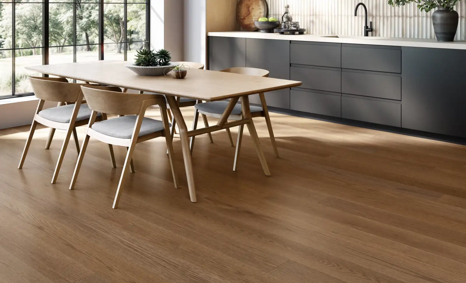 Mercier Emblem Collection bold character hardwood flooring installed in Michigan home