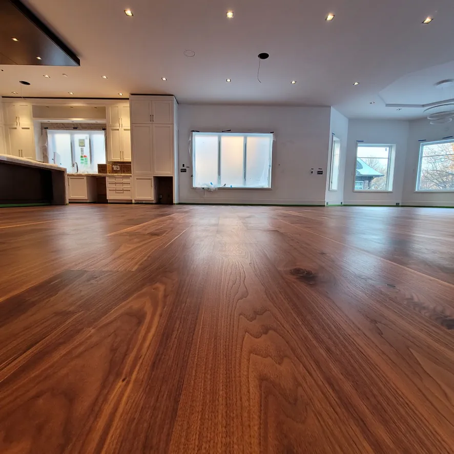 Close-up of FAS walnut grain and Pallmann Magic Oil finish  Northville MI  1 Wood Floors