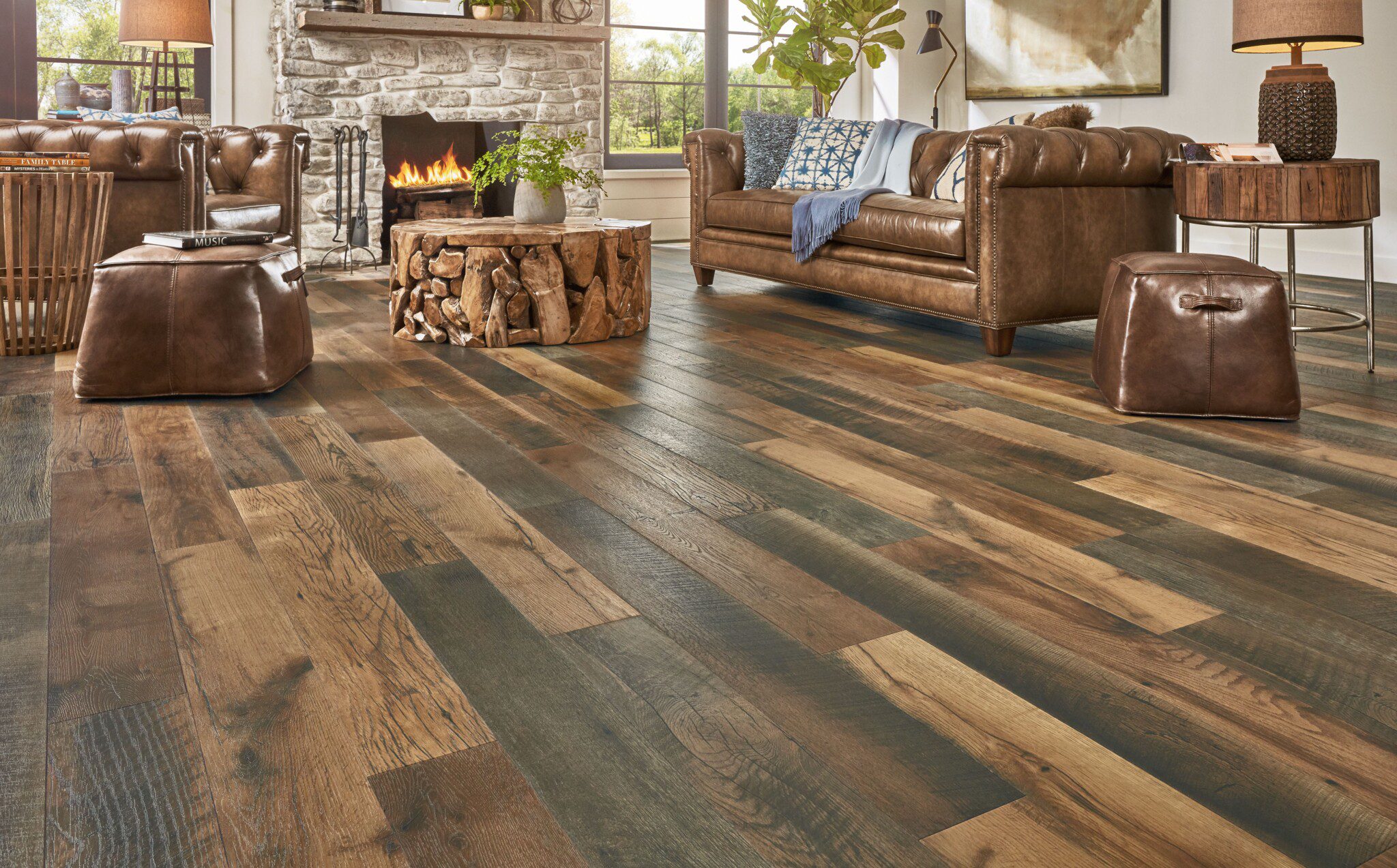 Wood Color Laminate In Living Room